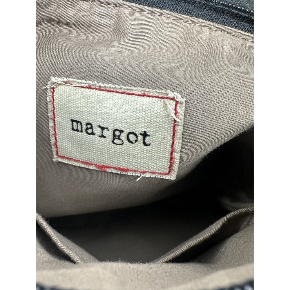 MARGOT New‎ York Black Leather Slim Small Crossbody Bag Zipper Purse 9x8" - Picture 9 of 14